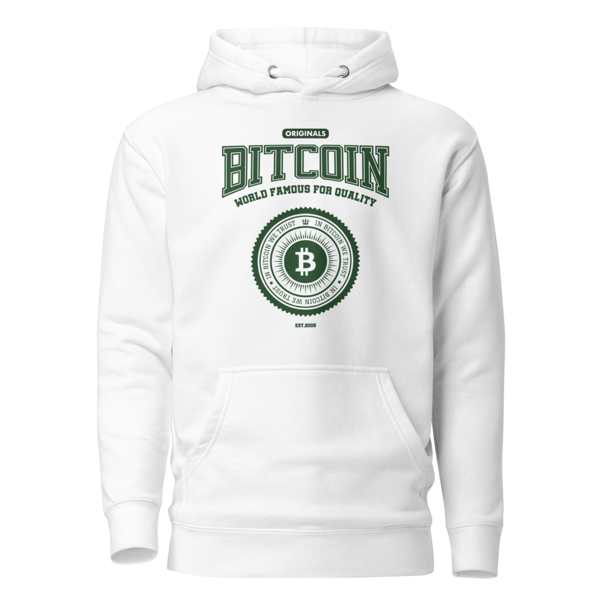 unisex premium hoodie white front 635bc18249439 - Bitcoin x Originals Hoodie