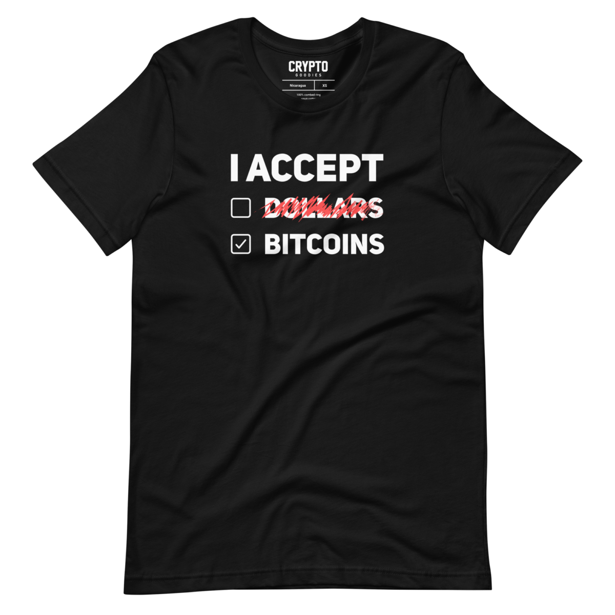 unisex staple t shirt black front 63493a4b7f569 - I Accept Bitcoins T-Shirt