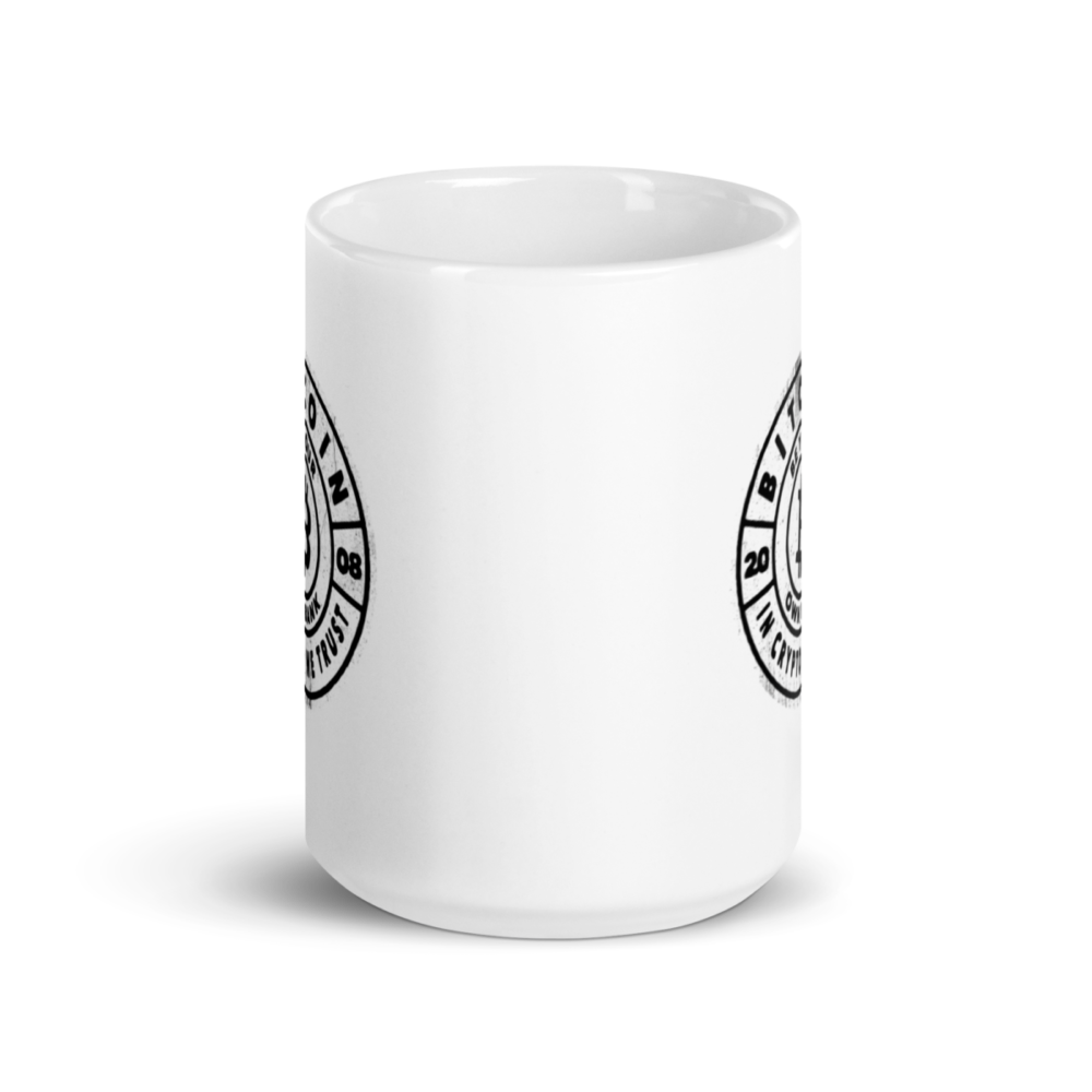 white glossy mug 15oz front view 635bd8f0c173e - Bitcoin Be Your Own Bank mug
