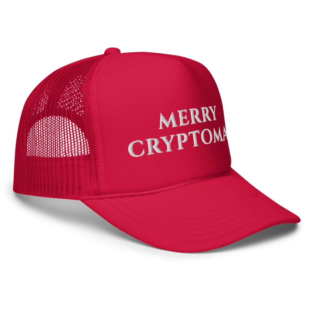 foam trucker hat red one size right front 637cba0bbd1f7 - Merry Cryptomas Foam Trucker Hat