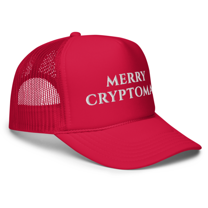 Merry Cryptomas Foam Trucker Hat