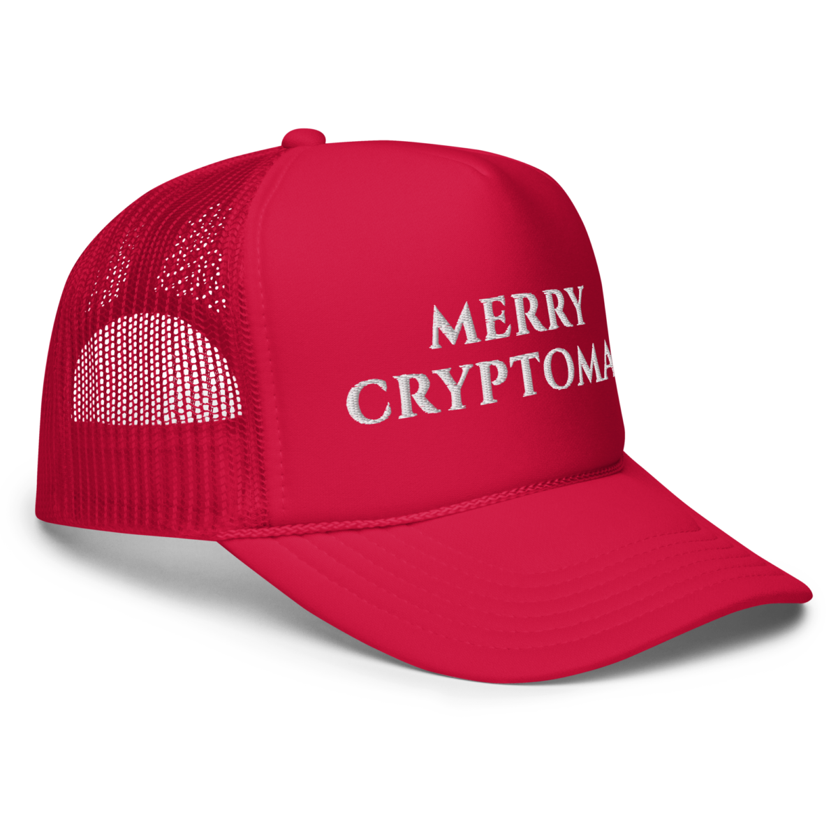 Merry Cryptomas Foam Trucker Hat