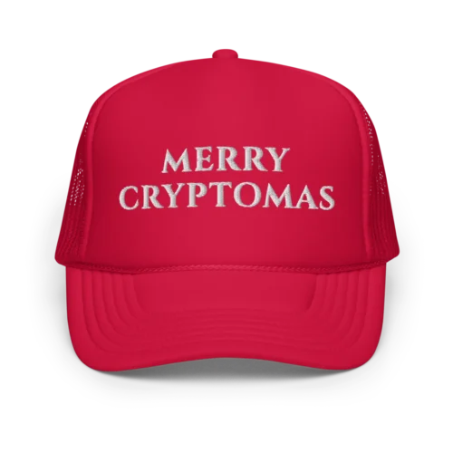 Merry Cryptomas Foam Trucker Hat