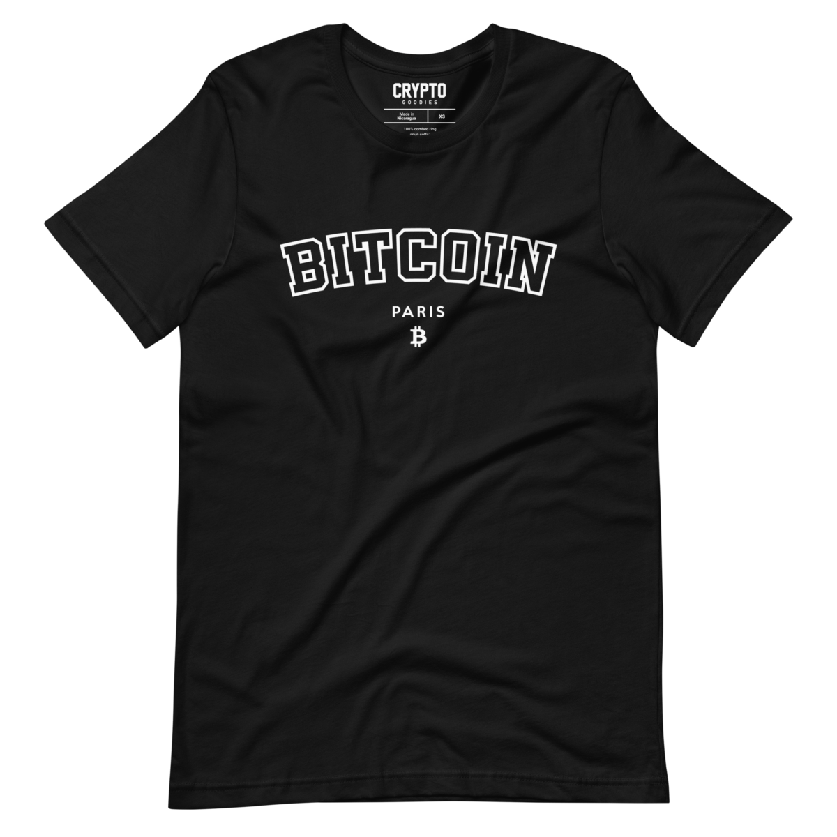 unisex staple t shirt black front 63796779dbcad - Bitcoin Paris Varsity T-Shirt