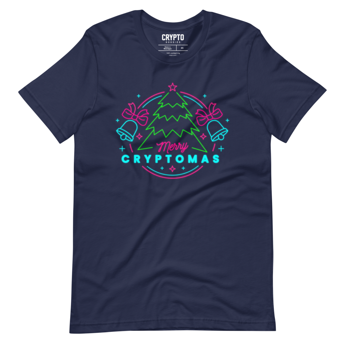 unisex staple t shirt navy front 637bfc4a5fa4f - Merry Cryptomas Neon T-Shirt
