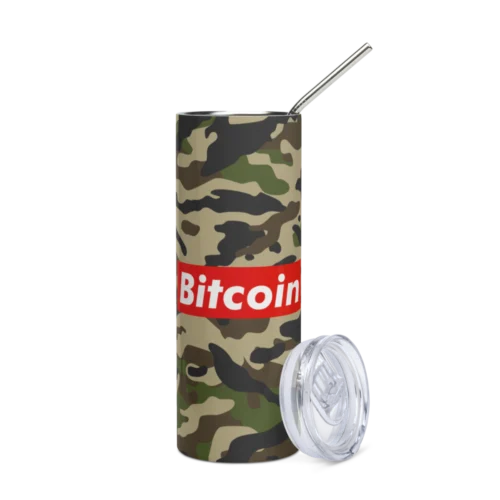 Bitcoin Camouflage Stainless Steel Tumbler