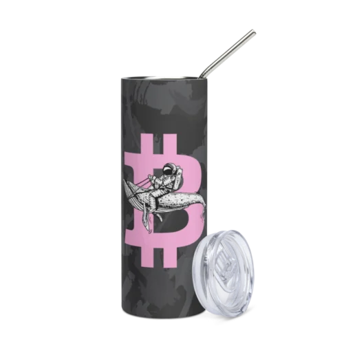 Bitcoin x Astronaut Flying Whale Stainless Steel Tumbler