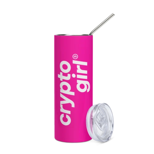 Crypto Girl Pink Stainless Steel Tumbler