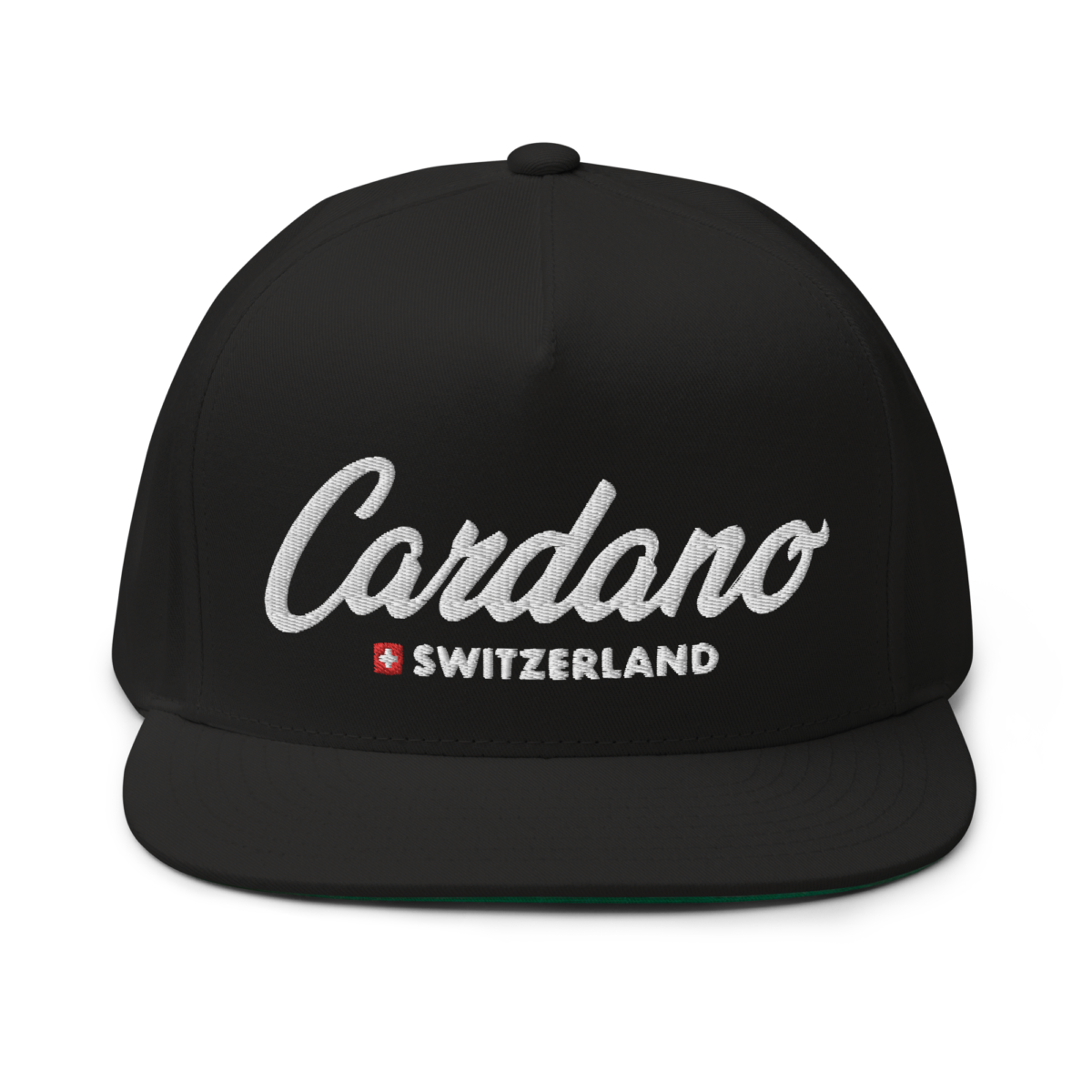 flat bill cap black front 63a21ad1d0aa7 - Cardano Switzerland Snapback Hat