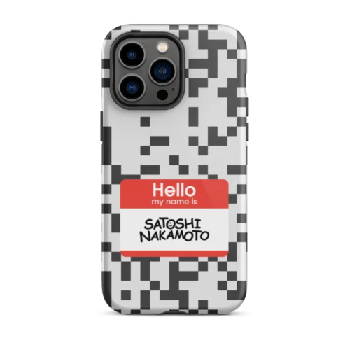Satoshi Nakamoto Nametag Tough iPhone case