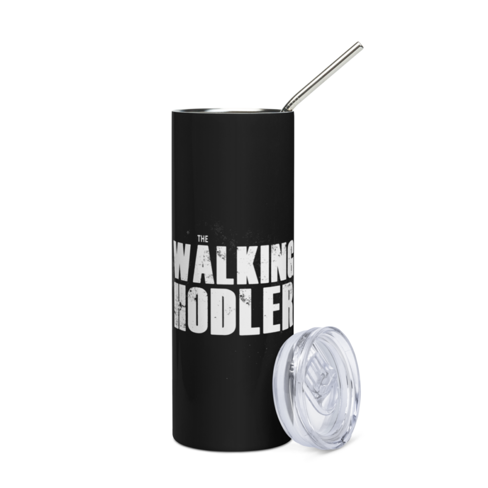 stainless steel tumbler black front 63a069408e68a - The Walking Hodler Stainless Steel Tumbler