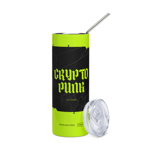 stainless steel tumbler black front 63a07d7625646 - Crypto Punk Stainless Steel Tumbler