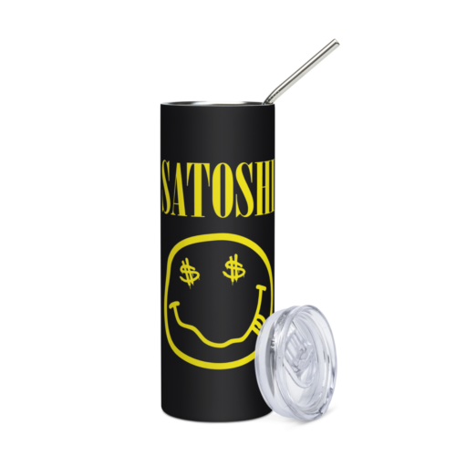 stainless steel tumbler black front 63a09ab5189fe - Satoshi YLW Stainless Steel Tumbler