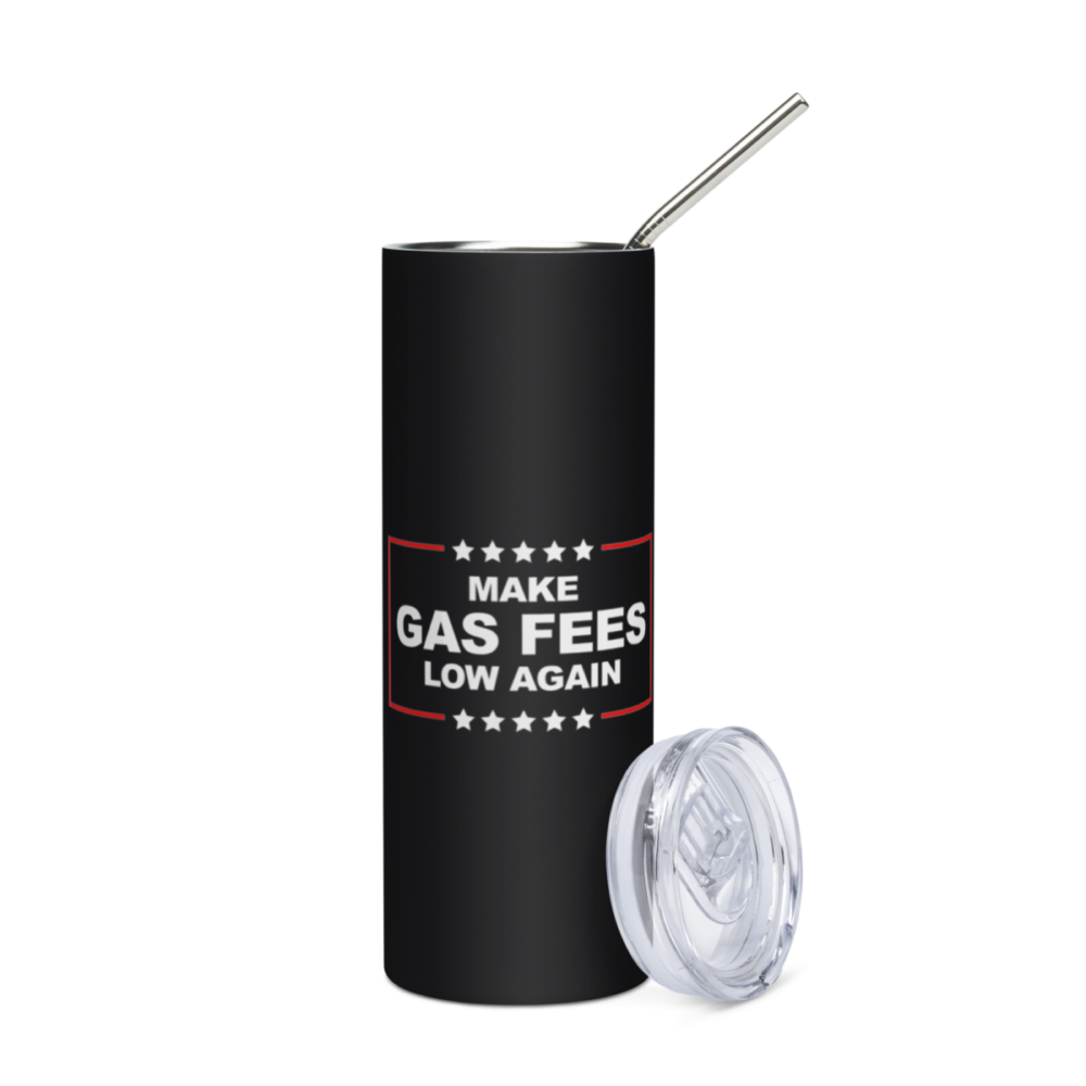 stainless steel tumbler black front 63a09c4259b7e - Make Gas Fees Low Again Stainless Steel Tumbler
