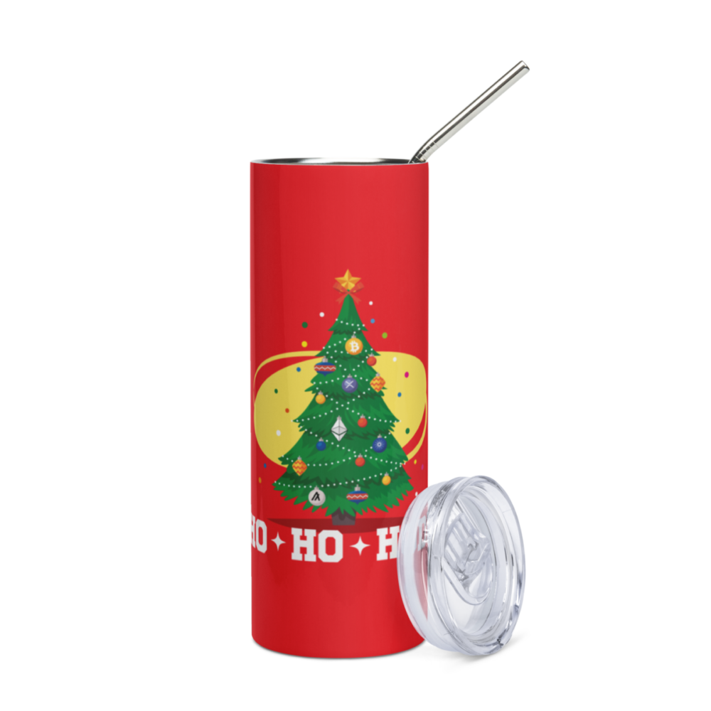 stainless steel tumbler white front 638a5cc38ecb8 - HO! HO! HODL! Stainless Steel Tumbler