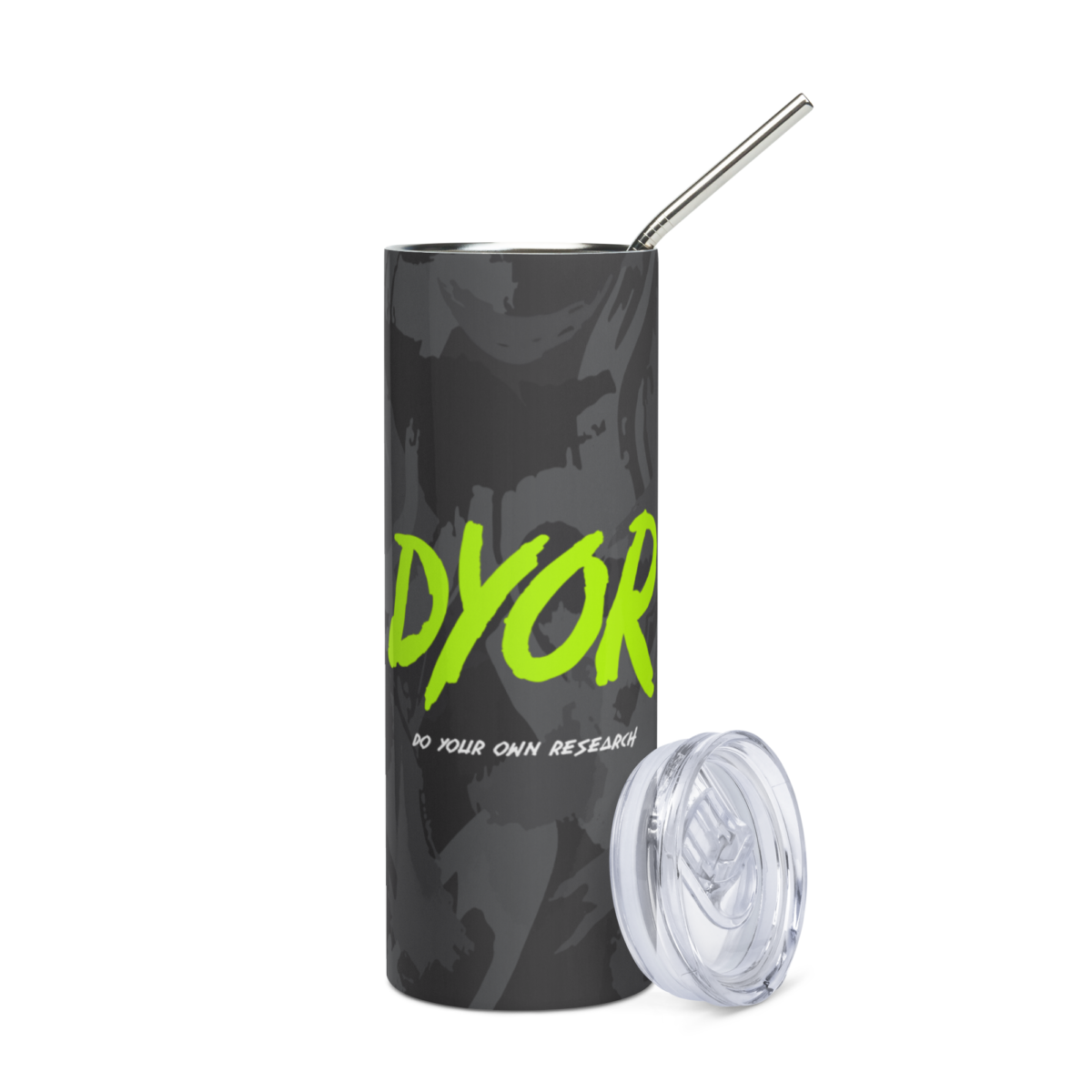 stainless steel tumbler white front 63a0a0e06343d - DYOR (Do Your Own Research) Stainless Steel Tumbler