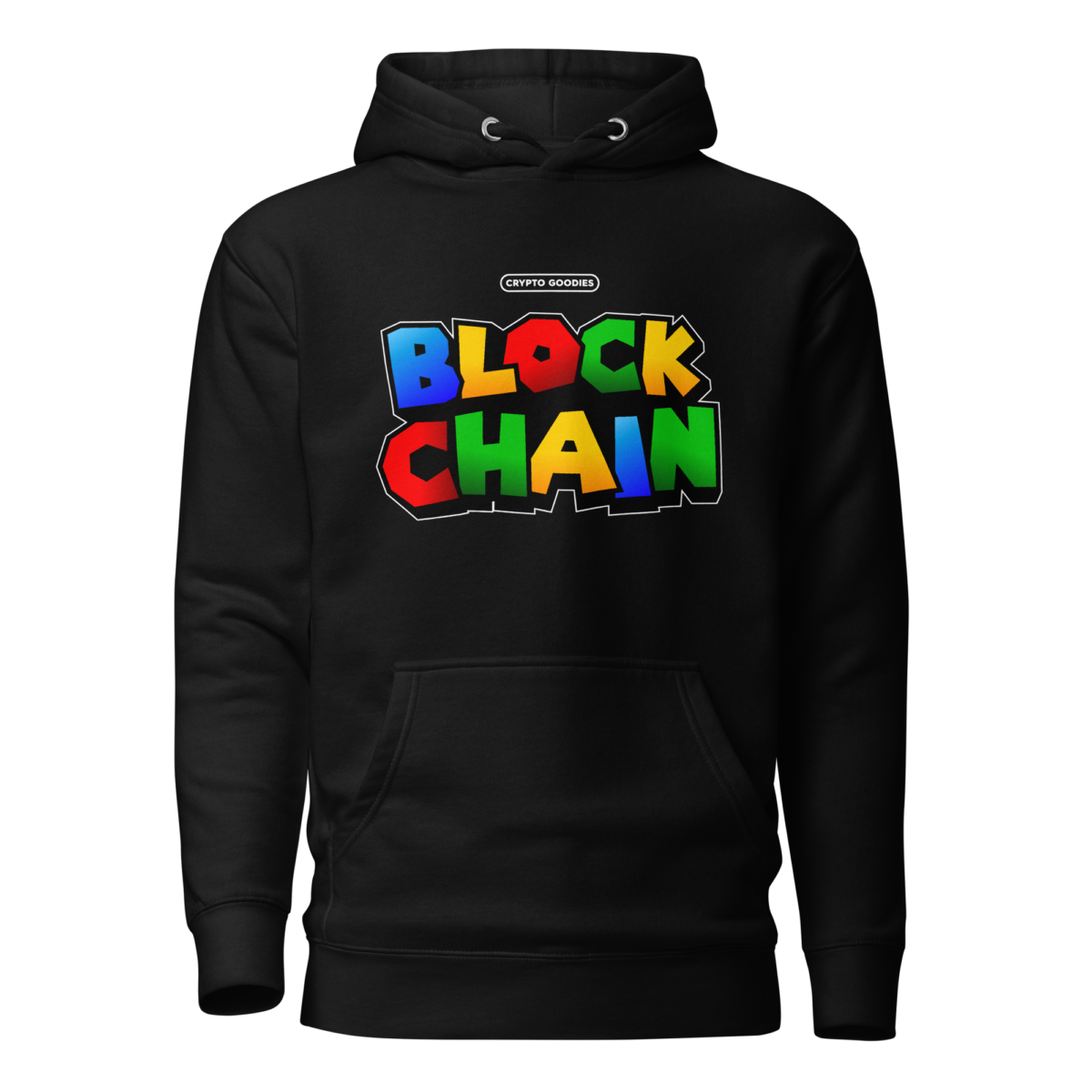 unisex premium hoodie black front 63aca1d2a9a58 - Blockchain 3D Hoodie