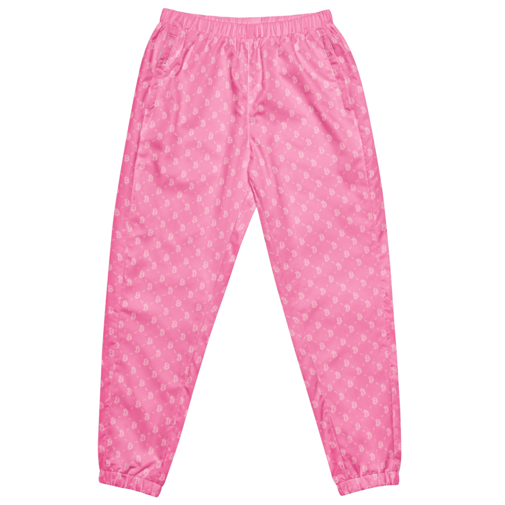 all over print unisex track pants white front 63d820303c7a4 - Bitcoin Light Pink Track Pants