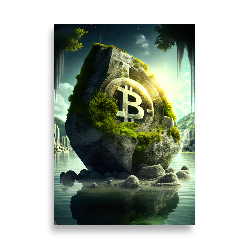 Bitcoin Ancient Rock Poster