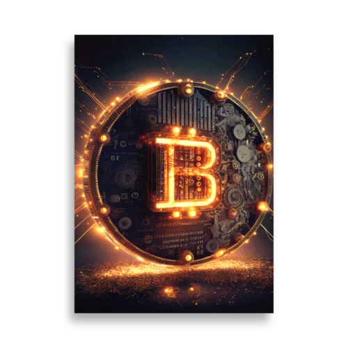 Bitcoin: Glowing Coin Poster