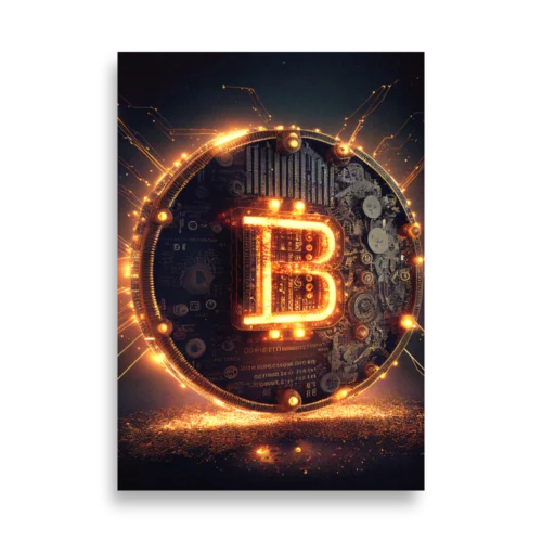 Bitcoin: Glowing Coin Poster
