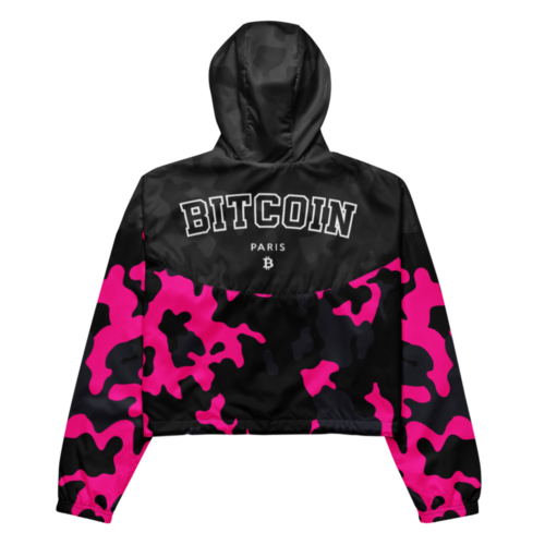 Bitcoin Paris Women’s Cropped Windbreaker