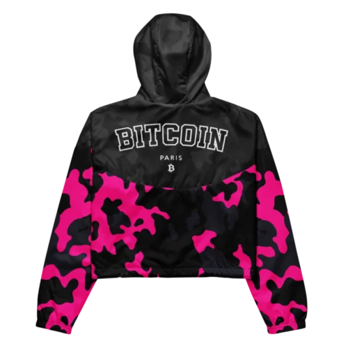 Bitcoin Paris Women’s Cropped Windbreaker
