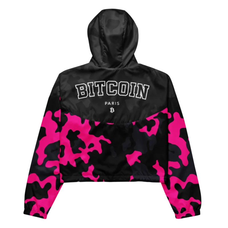 Bitcoin Paris Women’s Cropped Windbreaker
