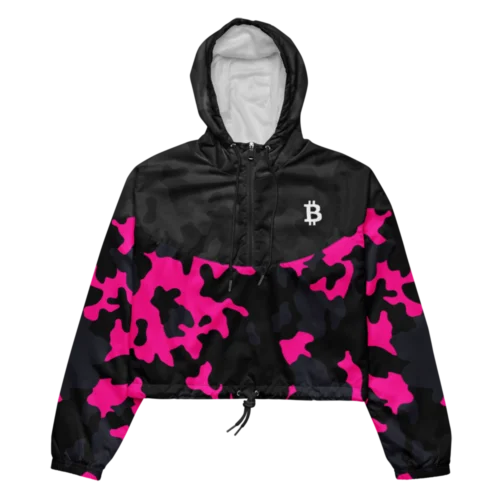 Bitcoin Paris Women’s Cropped Windbreaker