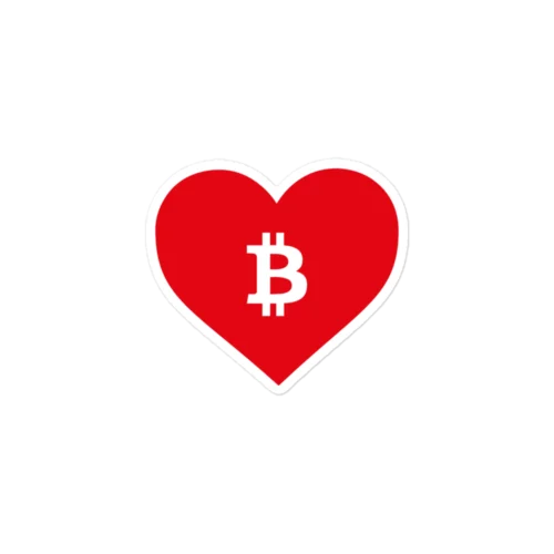 Bitcoin: Red Heart Sticker