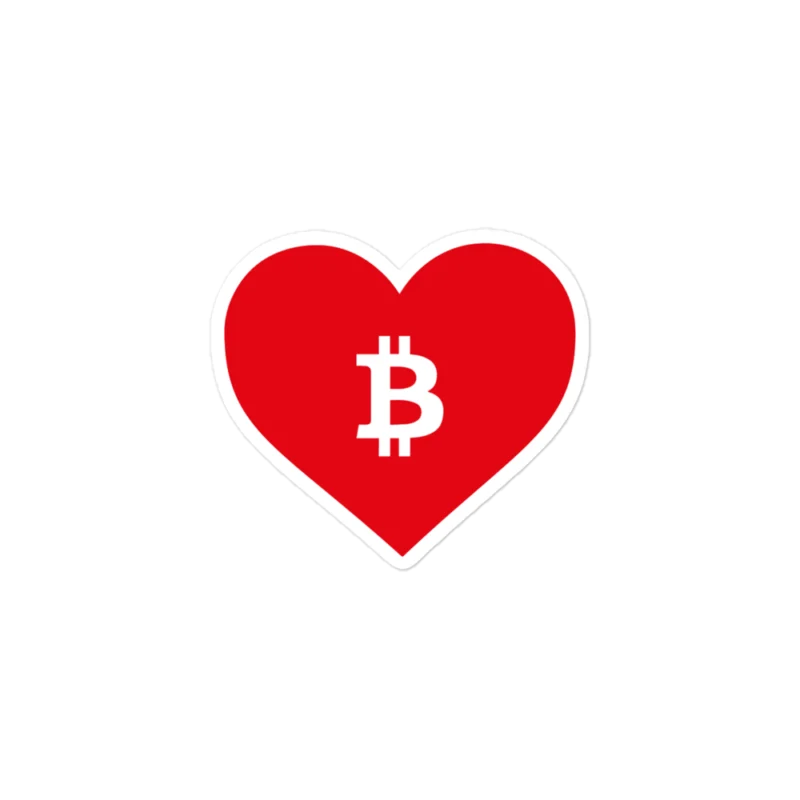 Bitcoin: Red Heart Sticker