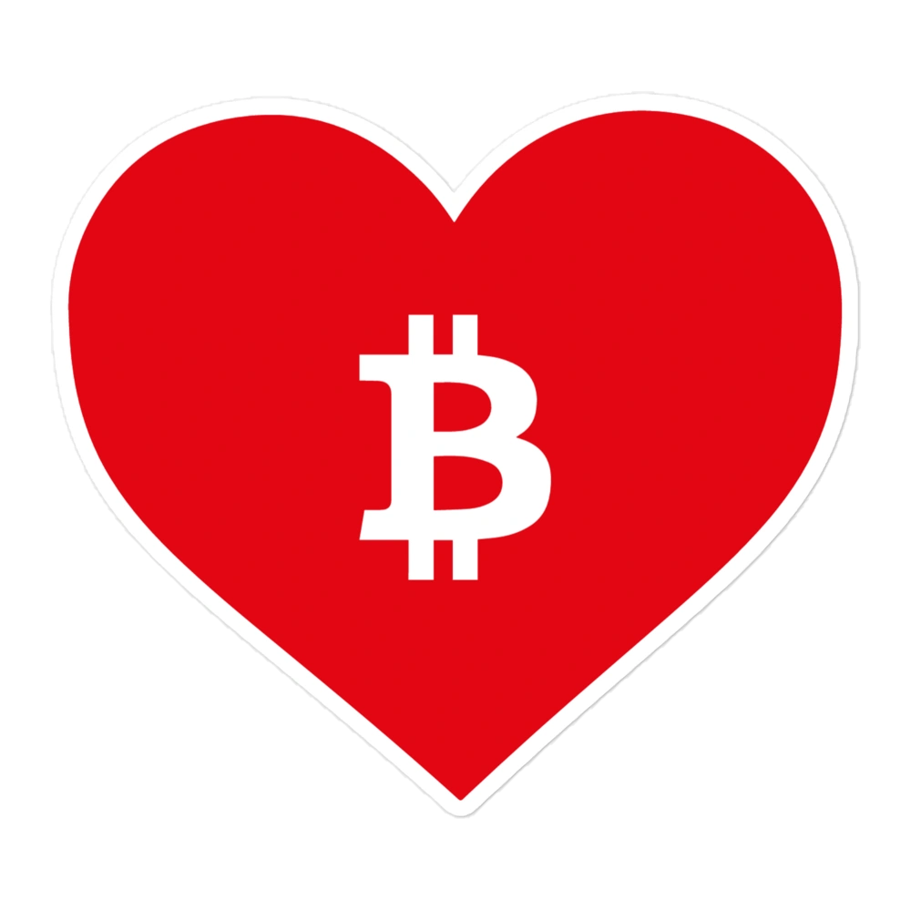 Bitcoin: Red Heart Sticker