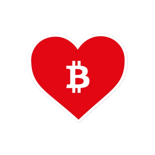 Bitcoin: Red Heart Sticker