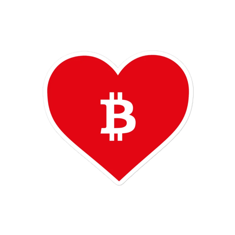 Bitcoin: Red Heart Sticker
