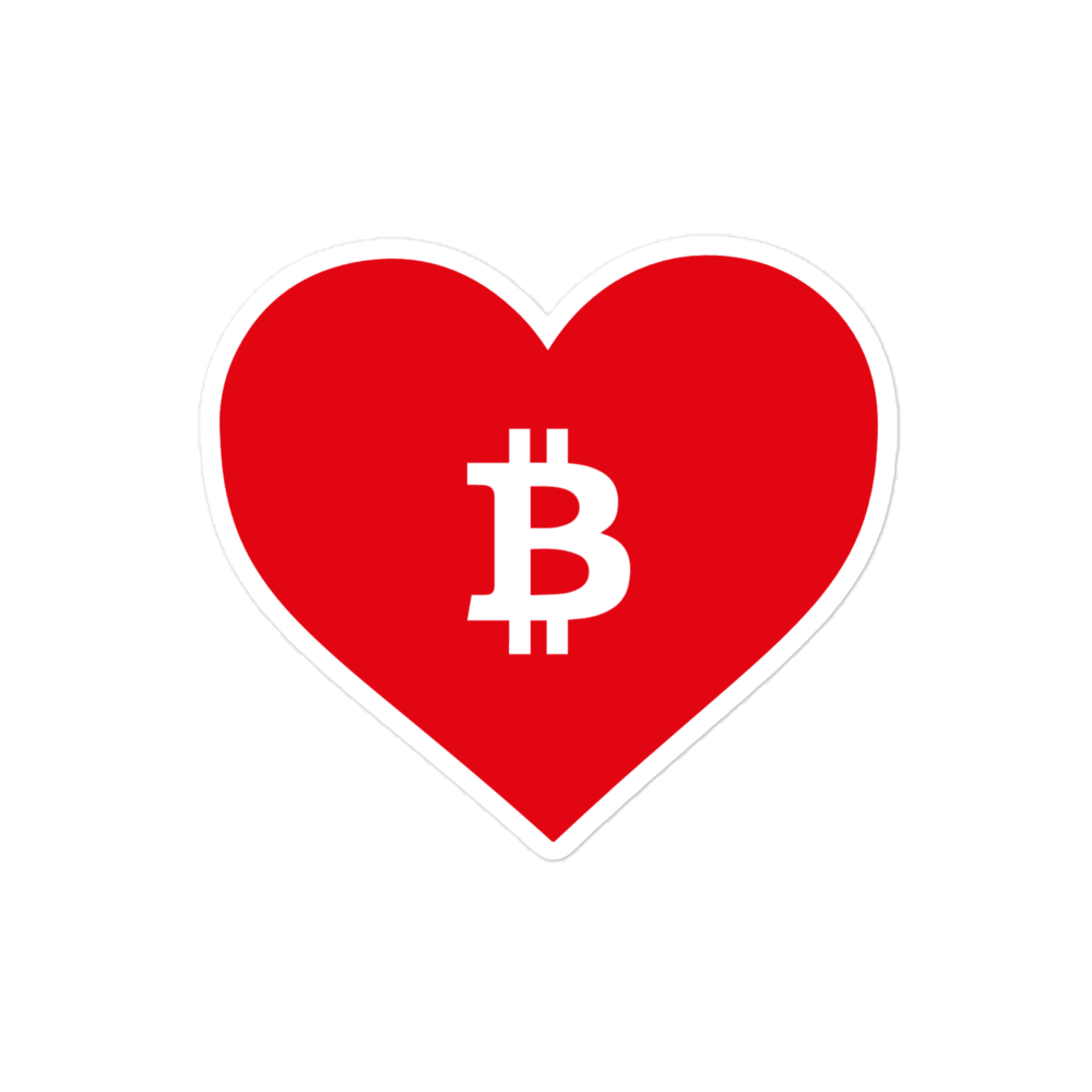 Bitcoin: Red Heart Sticker