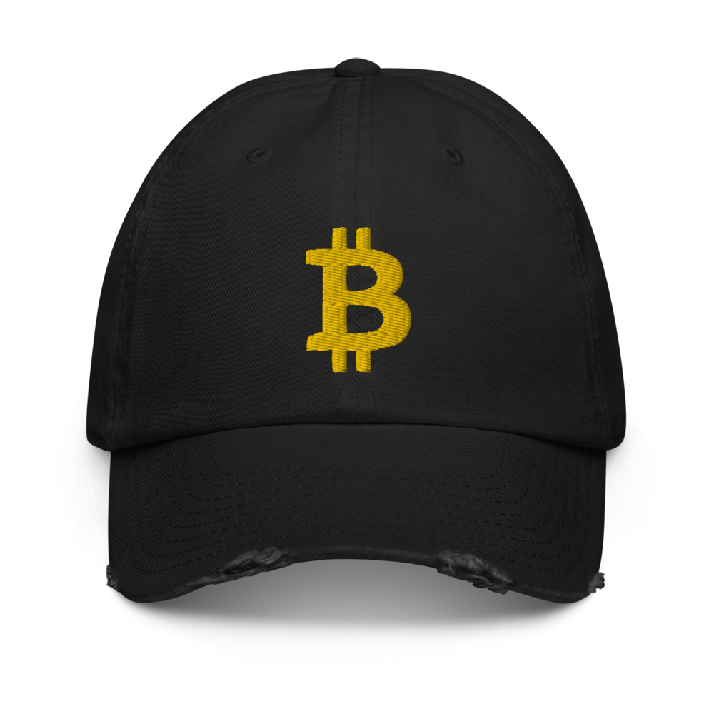 distressed baseball cap black front 63c058ccb895c - Bitcoin YLW Distressed Baseball Cap