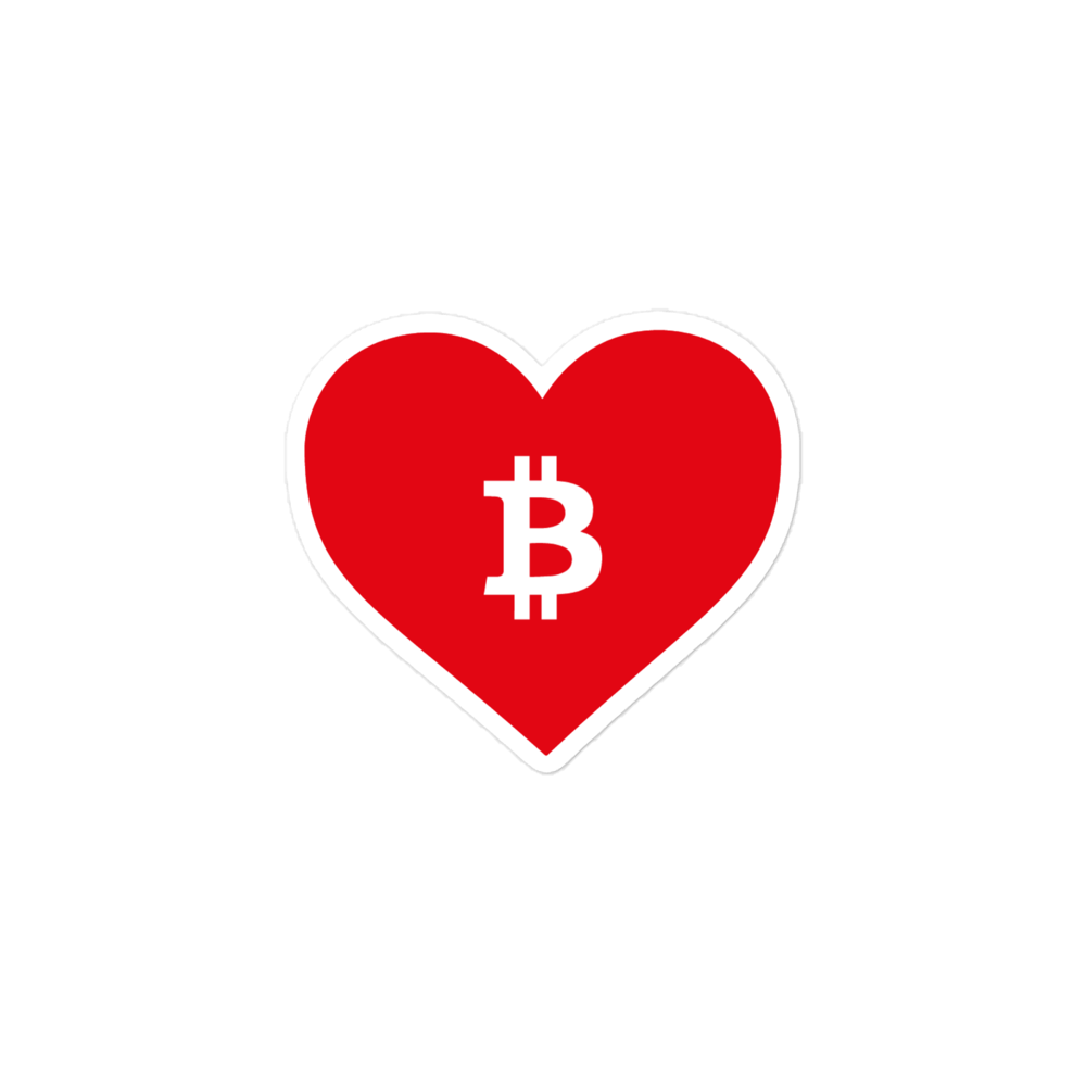 kiss cut stickers 3x3 default 63bf12e7caef2 - Bitcoin: Red Heart Sticker