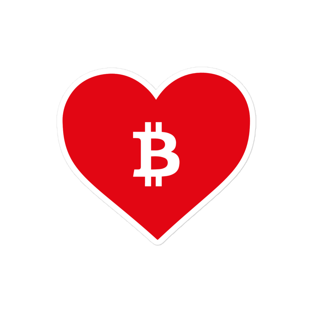 kiss cut stickers 4x4 default 63bf12e7c8d70 - Bitcoin: Red Heart Sticker