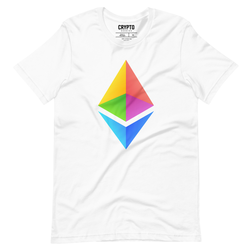 unisex staple t shirt white front 63bf0c8eab572 - Ethereum: Colorful Logo T-Shirt