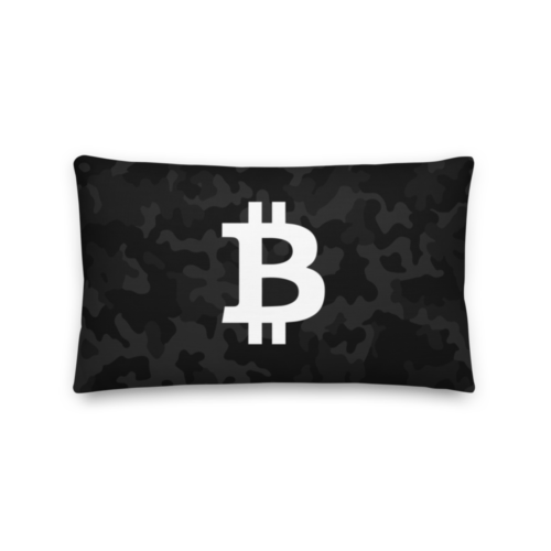 Bitcoin Black Camouflage Premium Pillow