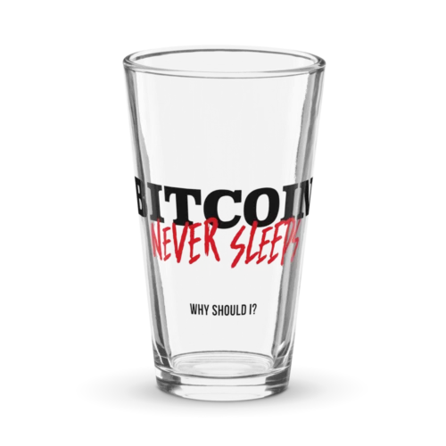 Bitcoin Never Sleeps Pint Glass