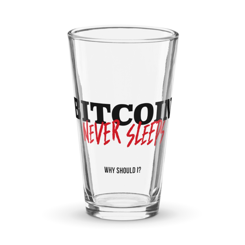 Bitcoin Never Sleeps Pint Glass