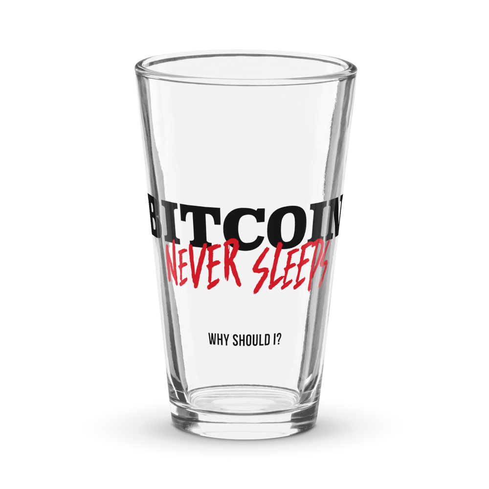 Bitcoin Never Sleeps Pint Glass
