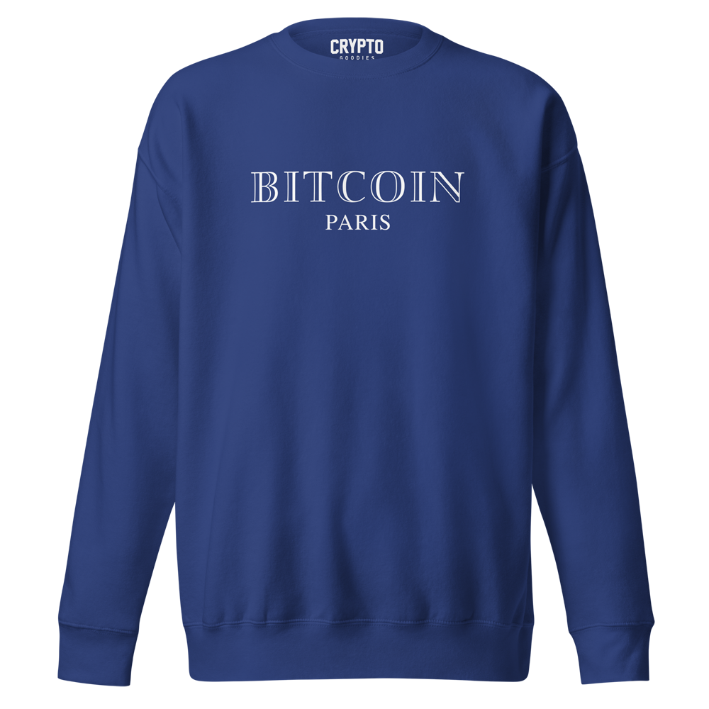 unisex premium sweatshirt team royal front 63f9037ee1dd8 - Bitcoin Paris Premium Sweatshirt