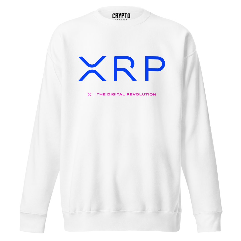 unisex premium sweatshirt white front 63f0b973c0e5e - XRP: The Digital Revolution Premium Sweatshirt