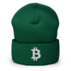 Bitcoin Green Cuffed Beanie