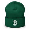 Bitcoin Green Cuffed Beanie