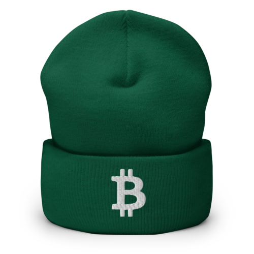 Bitcoin Green Cuffed Beanie