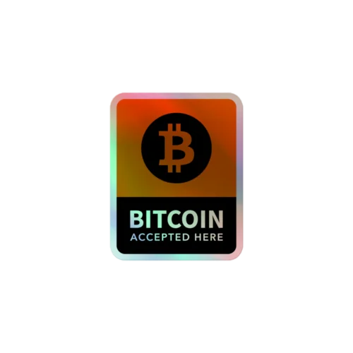 Bitcoin Accepted Here Holographic Sticker