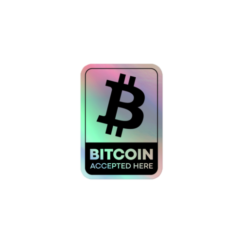 Bitcoin Accepted Here V2 Holographic stickers